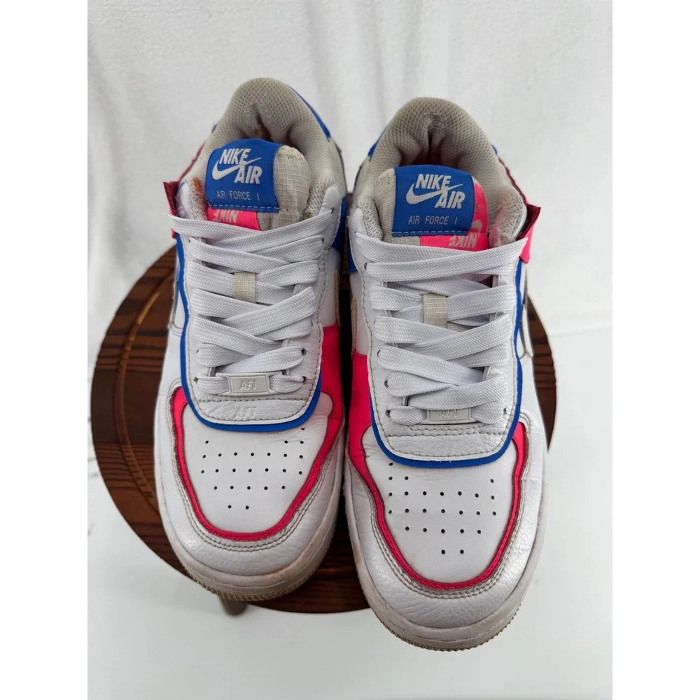 Nike Air Force 1 Shadow Womens White Pink Blue Sneakers CI0919-104 Low Top AF1